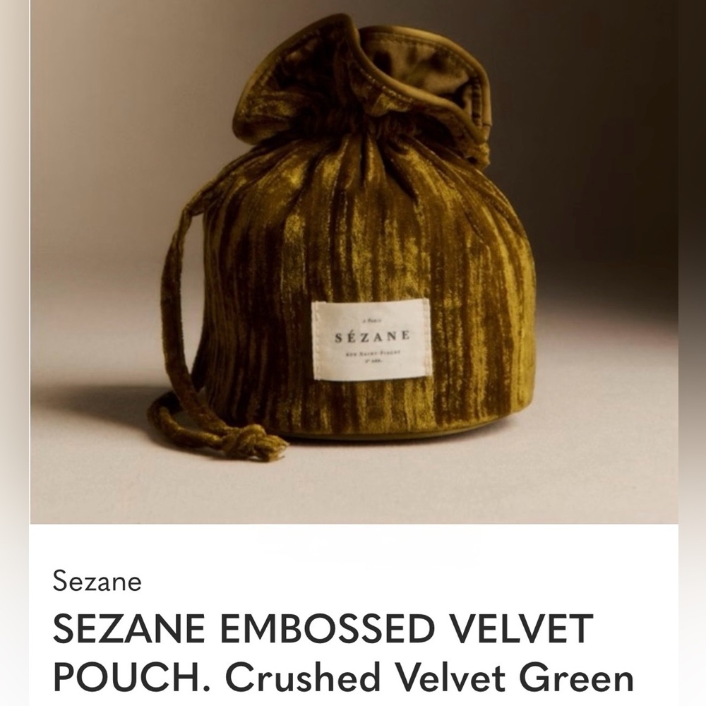 Sezane NWOT Velvet Pouch